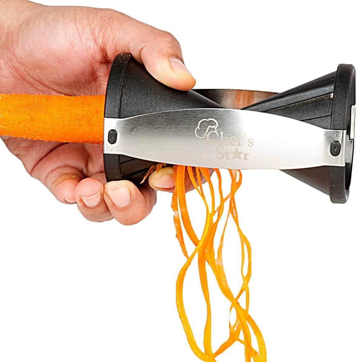 Chef's Star Spiral Slicer with Stainless Steel Spiralizer & Juilienne Blades DailySale