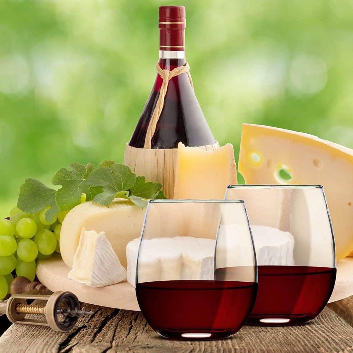 Chef's Star Stemless Wine Glasses Set of 6-17 Oz and Set of 6-21 Oz DailySale