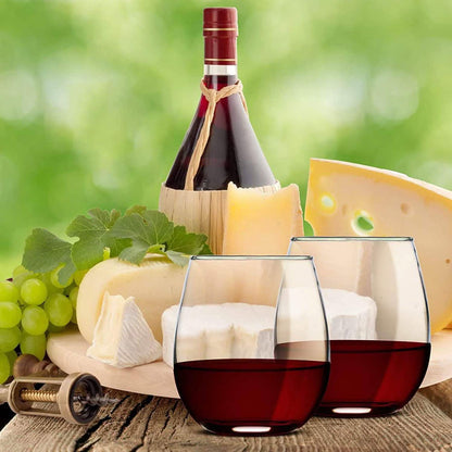 Chef's Star Stemless Wine Glasses Set of 6-17 Oz and Set of 6-21 Oz DailySale
