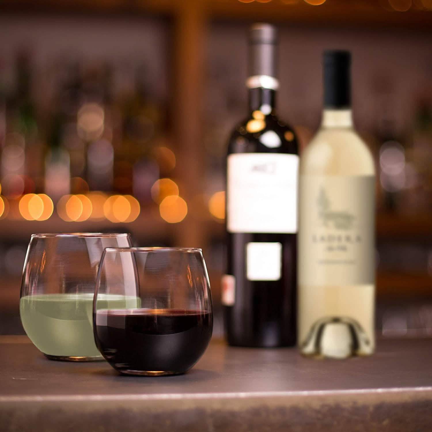 Chef's Star Stemless Wine Glasses Set of 6-17 Oz and Set of 6-21 Oz DailySale