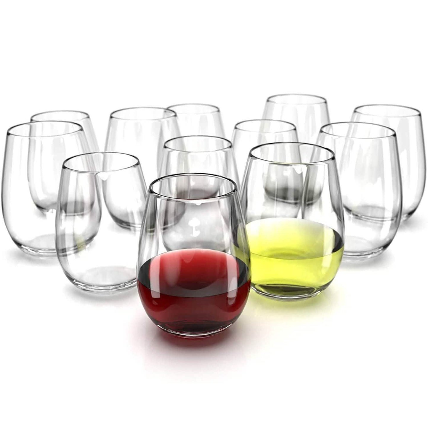 Chef's Star Stemless Wine Glasses Set of 6-17 Oz and Set of 6-21 Oz DailySale