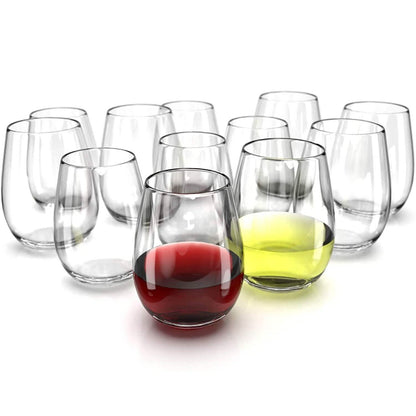 Chef's Star Stemless Wine Glasses Set of 6-17 Oz and Set of 6-21 Oz DailySale