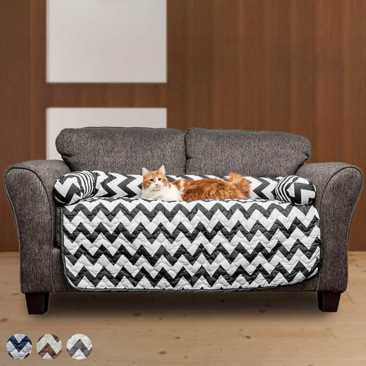 Chevron Reversible Quilted Pet Bed Chair Cover - Assorted Sizes DailySale