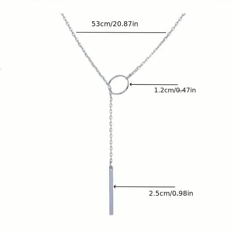 Chic Ethnic-Inspired Alloy Circle & Rod Pendant Necklace DailySale