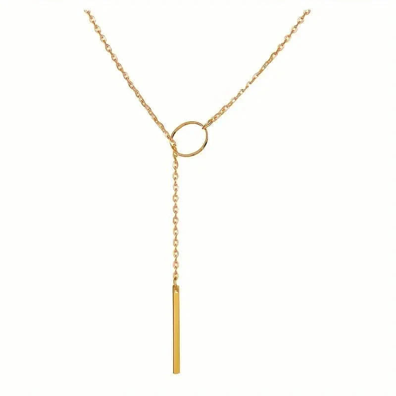 Chic Ethnic-Inspired Alloy Circle & Rod Pendant Necklace DailySale