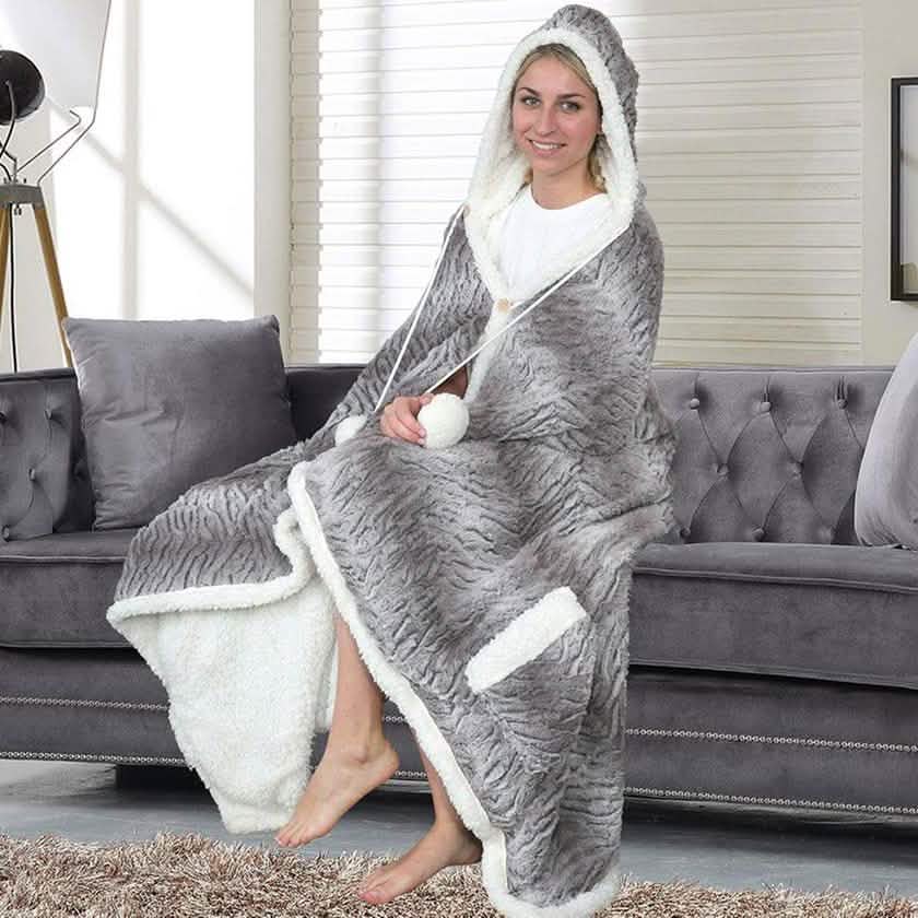 Chic Home Sherpa-Lined Hoodie Robe DailySale