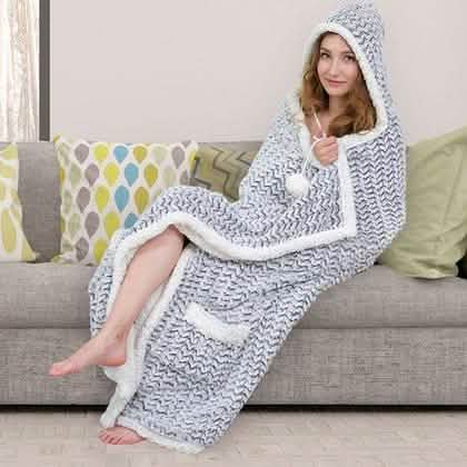 Chic Home Sherpa-Lined Hoodie Robe DailySale