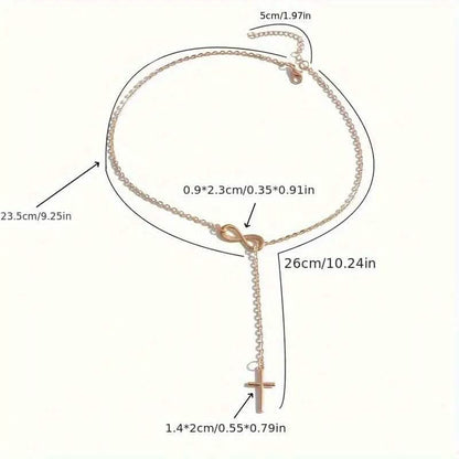 Chic Vintage-Inspired Infinity Cross Pendant Necklace DailySale