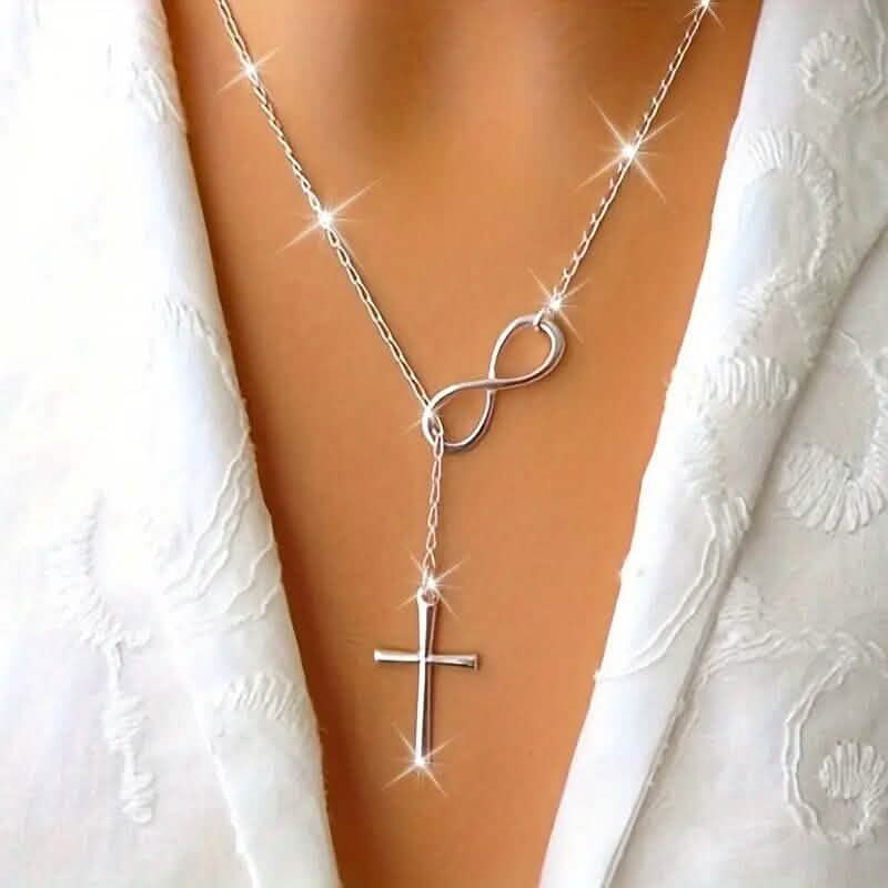 Chic Vintage-Inspired Infinity Cross Pendant Necklace DailySale