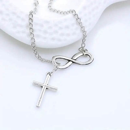 Chic Vintage-Inspired Infinity Cross Pendant Necklace DailySale