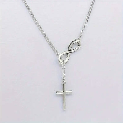 Chic Vintage-Inspired Infinity Cross Pendant Necklace DailySale