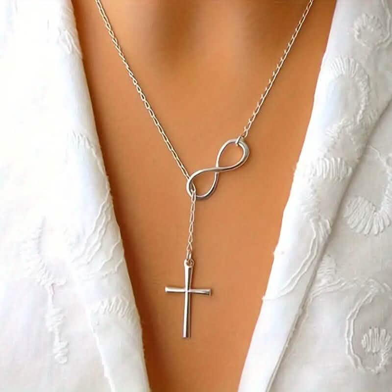 Chic Vintage-Inspired Infinity Cross Pendant Necklace DailySale