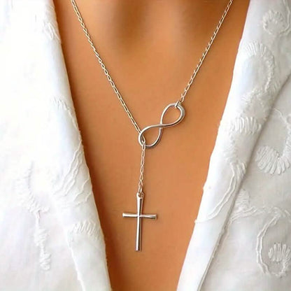 Chic Vintage-Inspired Infinity Cross Pendant Necklace DailySale