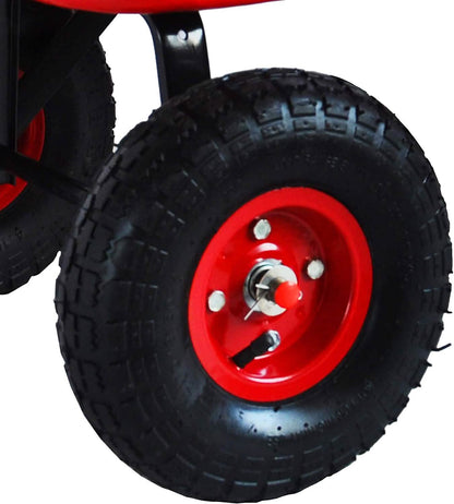 Children Outdoor Wagon All Terrain Pulling with Wood Railing Air Tires DailySale