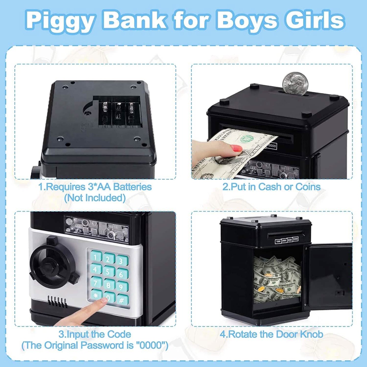 Children's Cartoon Password Box Piggy Bank DailySale