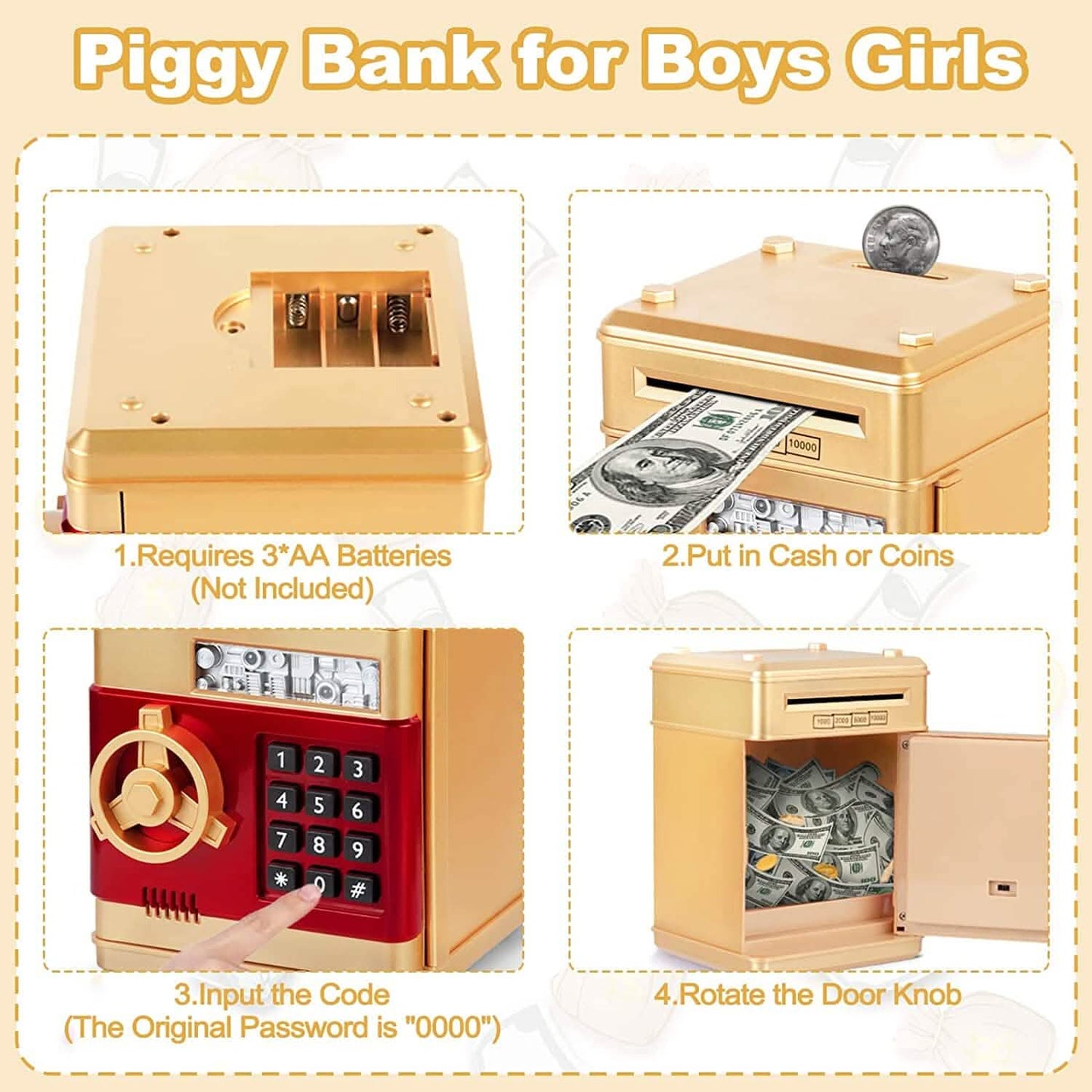Children's Cartoon Password Box Piggy Bank DailySale