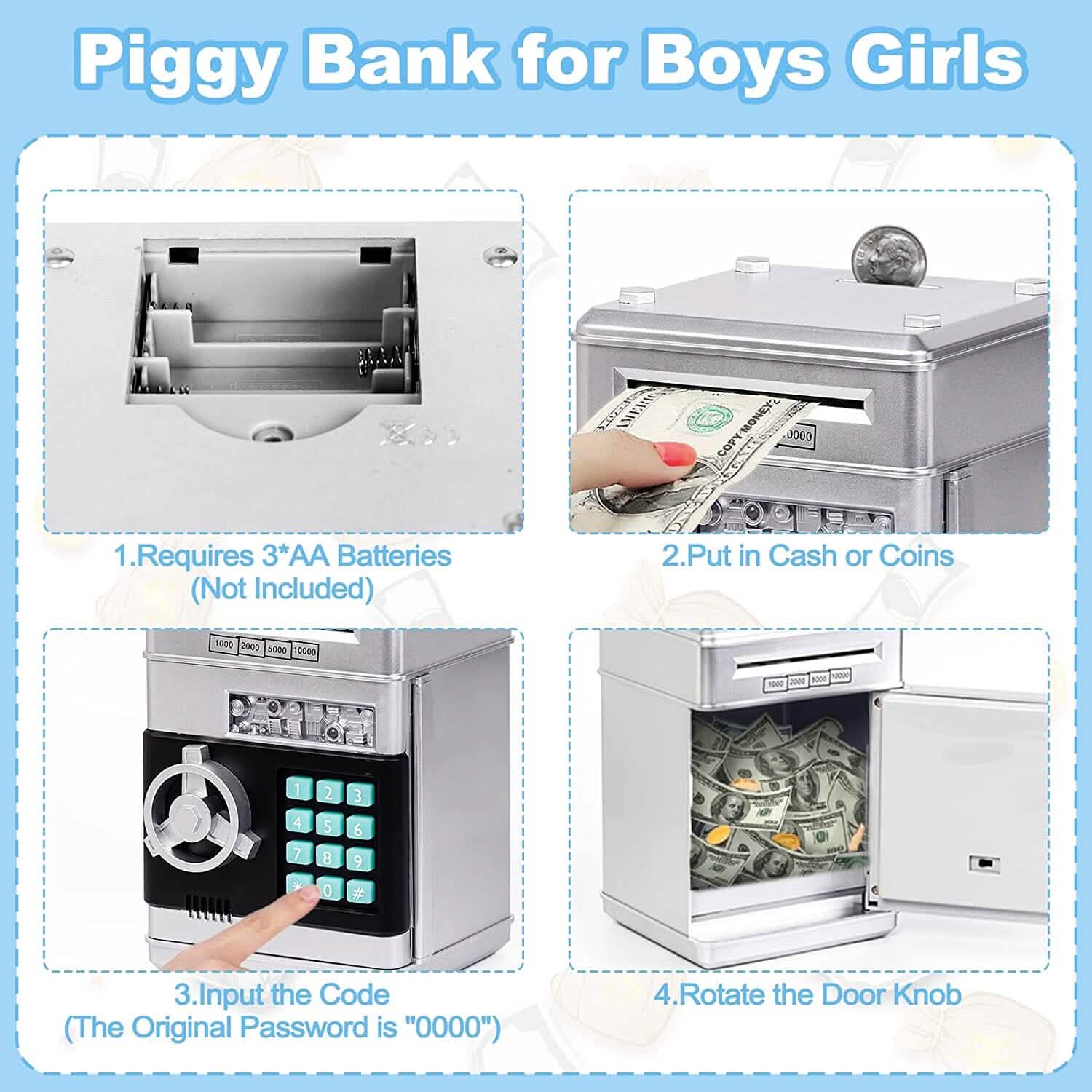 Children's Cartoon Password Box Piggy Bank DailySale