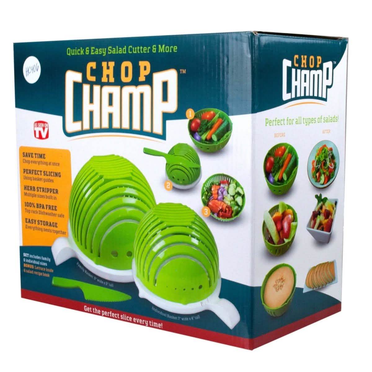 Chop Champ Set of Two Salad Cutter with Knife DailySale