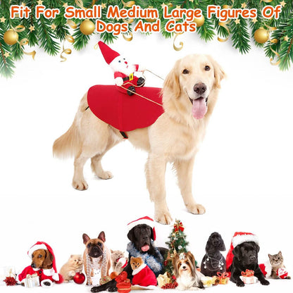 Christmas Costumes Red Winter  Coat for Dog Riding Santa Claus  with Bell DailySale