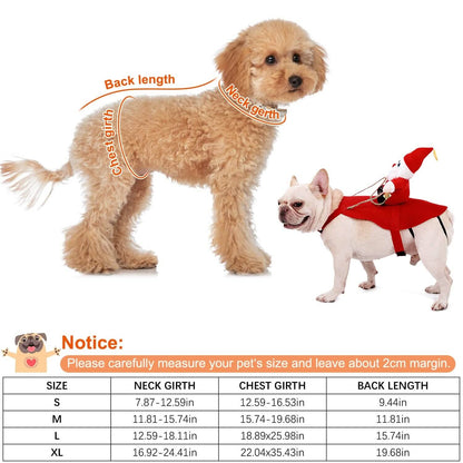 Christmas Costumes Red Winter  Coat for Dog Riding Santa Claus  with Bell DailySale