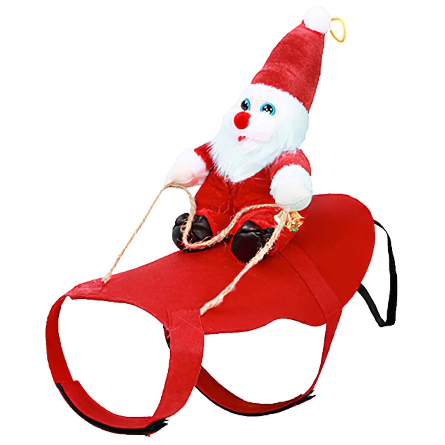 Christmas Costumes Red Winter  Coat for Dog Riding Santa Claus  with Bell DailySale