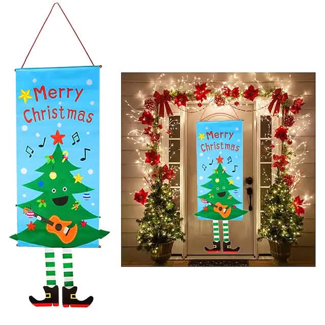 Christmas Door Hanging Flag Decor DailySale