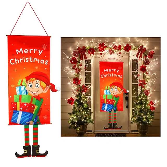 Christmas Door Hanging Flag Decor DailySale