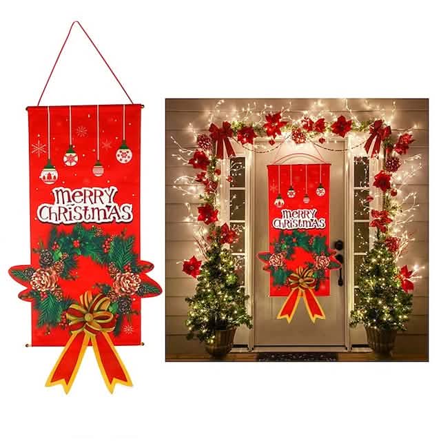 Christmas Door Hanging Flag Decor DailySale