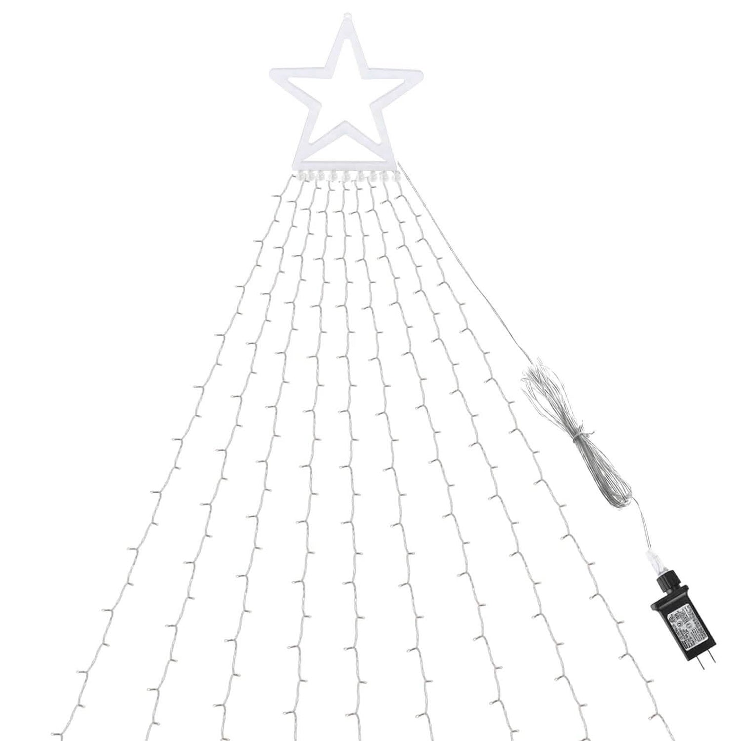 Christmas Hanging Waterfall String Light with Topper Star DailySale
