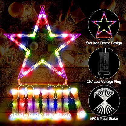 Christmas String Lights with 317 LED Star Hanging Twinkle Fairy Curtain Lights DailySale