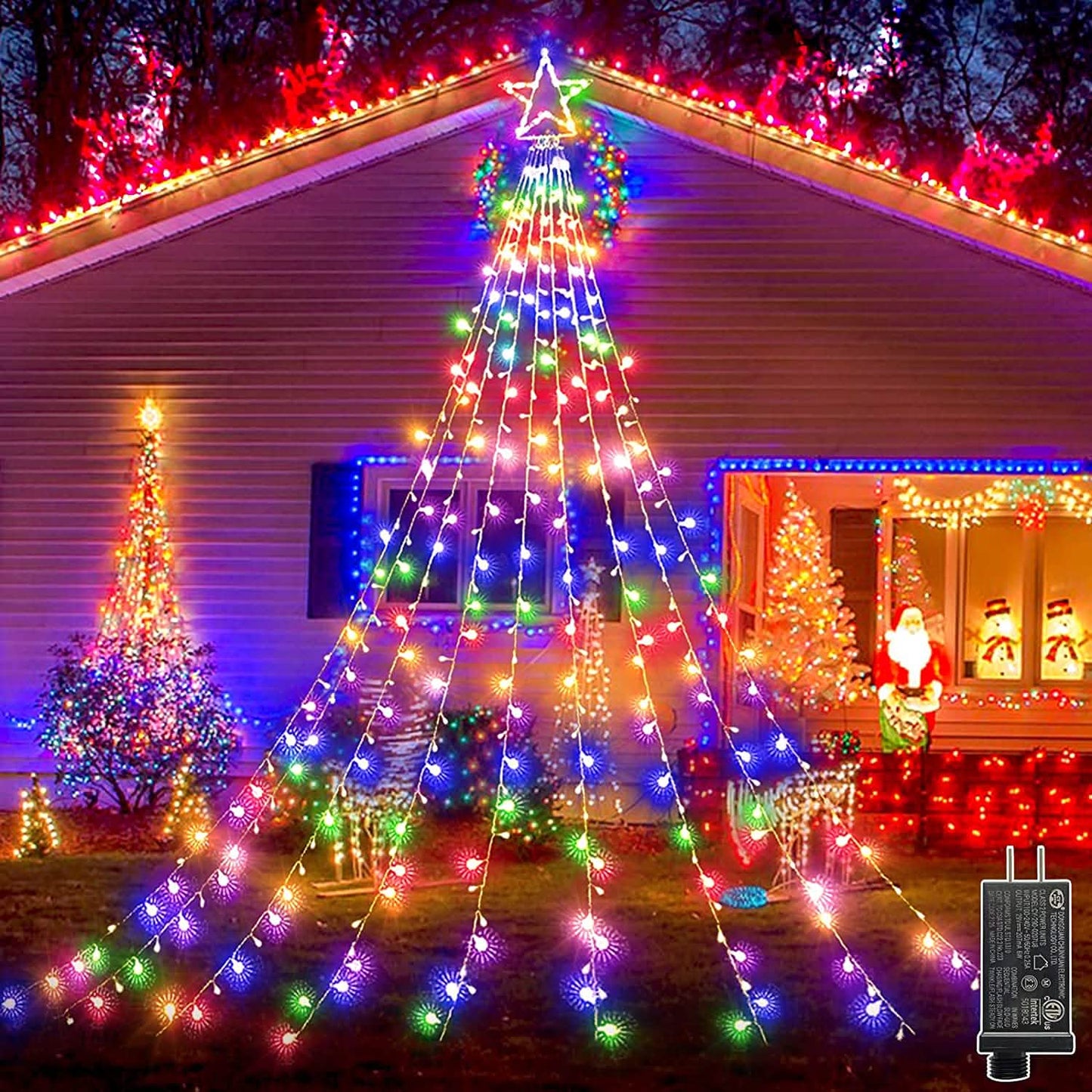 Christmas String Lights with 317 LED Star Hanging Twinkle Fairy Curtain Lights DailySale