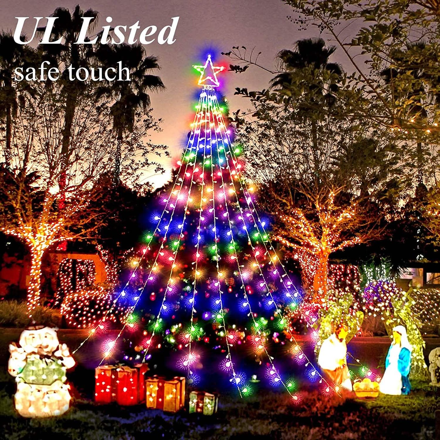 Christmas String Lights with 317 LED Star Hanging Twinkle Fairy Curtain Lights DailySale
