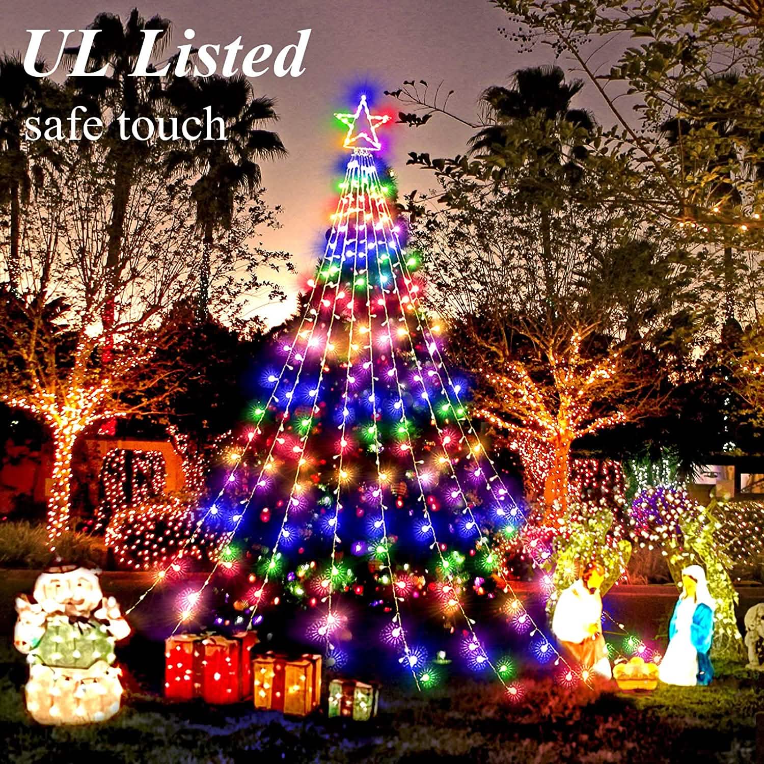 Christmas String Lights with 317 LED Star Hanging Twinkle Fairy Curtain Lights DailySale