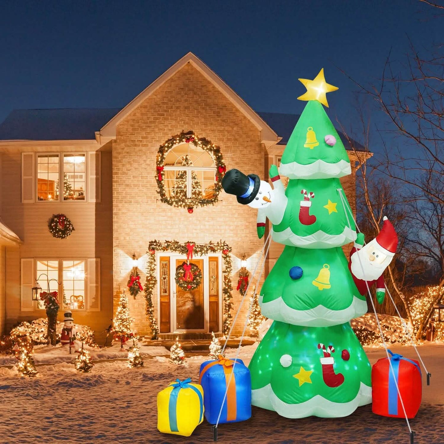 Christmas Tree Inflatable Decoration with LED Light Built-in Air Blower DailySale