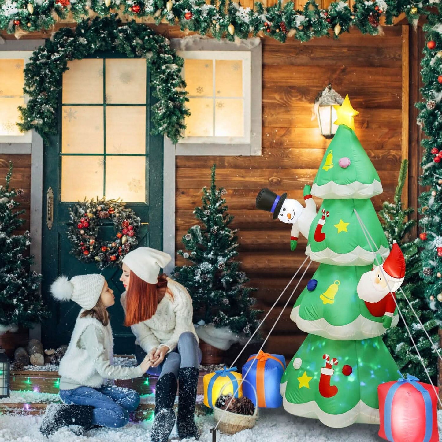 Christmas Tree Inflatable Decoration with LED Light Built-in Air Blower DailySale