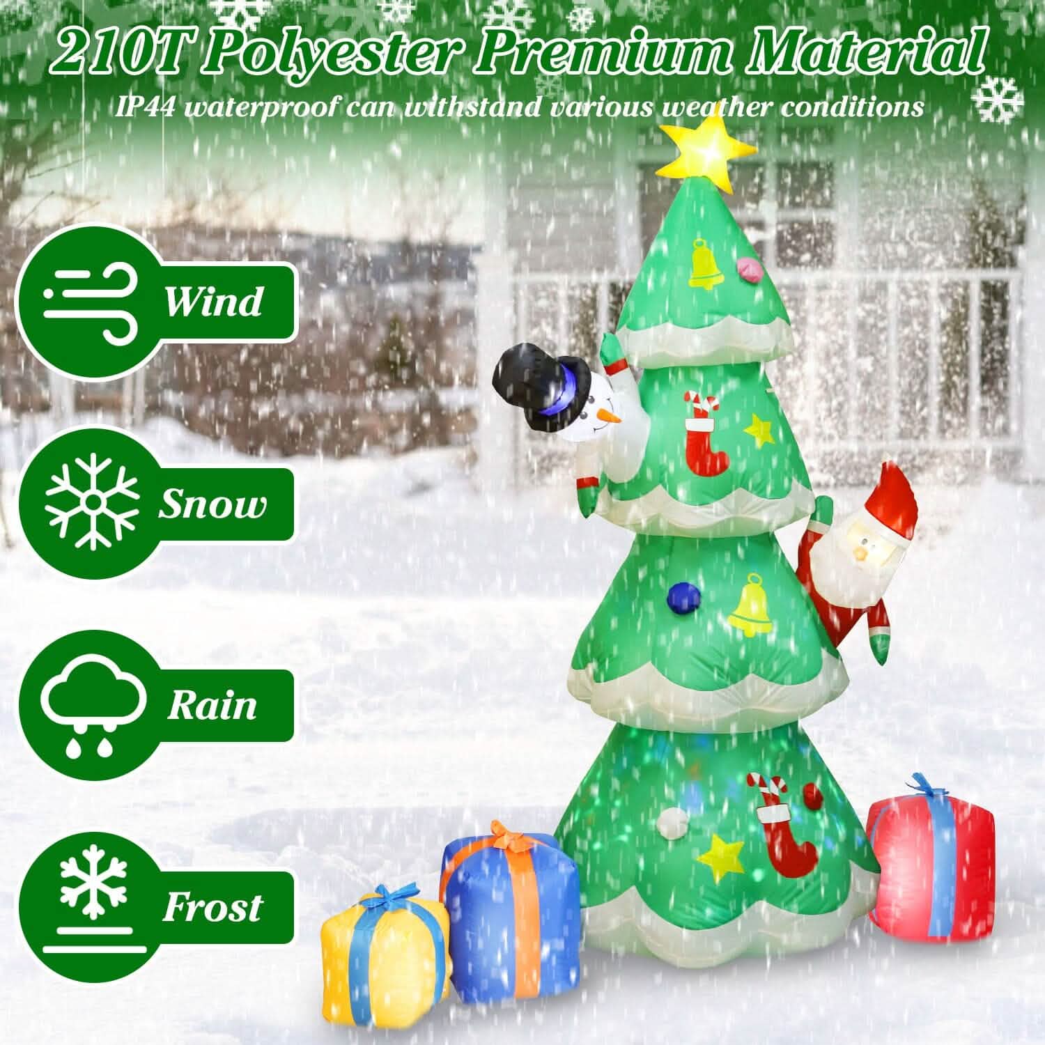 Christmas Tree Inflatable Decoration with LED Light Built-in Air Blower DailySale