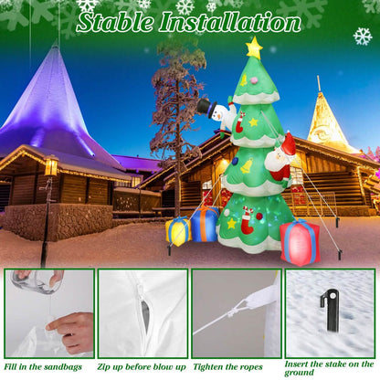 Christmas Tree Inflatable Decoration with LED Light Built-in Air Blower DailySale
