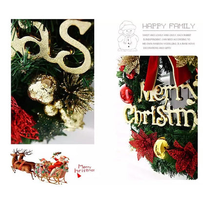Christmas Xmas Wreath Home Door Wall Ornament Garland Bowknot Party Decoration DailySale