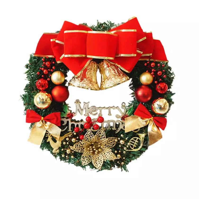 Christmas Xmas Wreath Home Door Wall Ornament Garland Bowknot Party Decoration DailySale