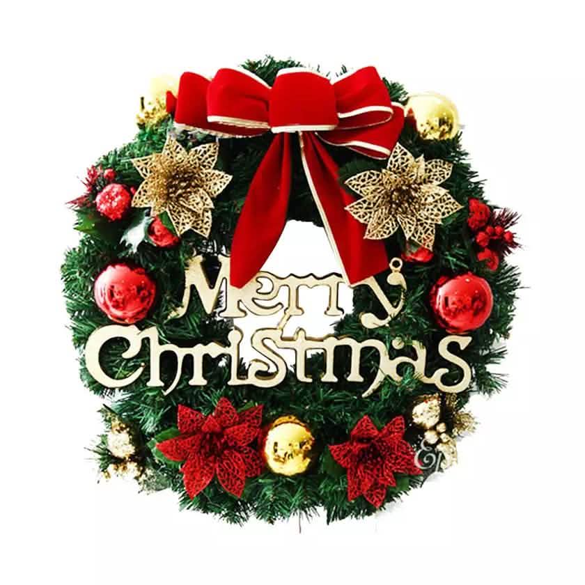 Christmas Xmas Wreath Home Door Wall Ornament Garland Bowknot Party Decoration DailySale