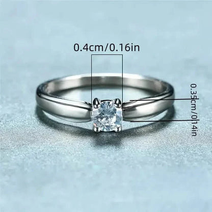 Classic 4-prong Set Round Zirconia Ring For Women DailySale
