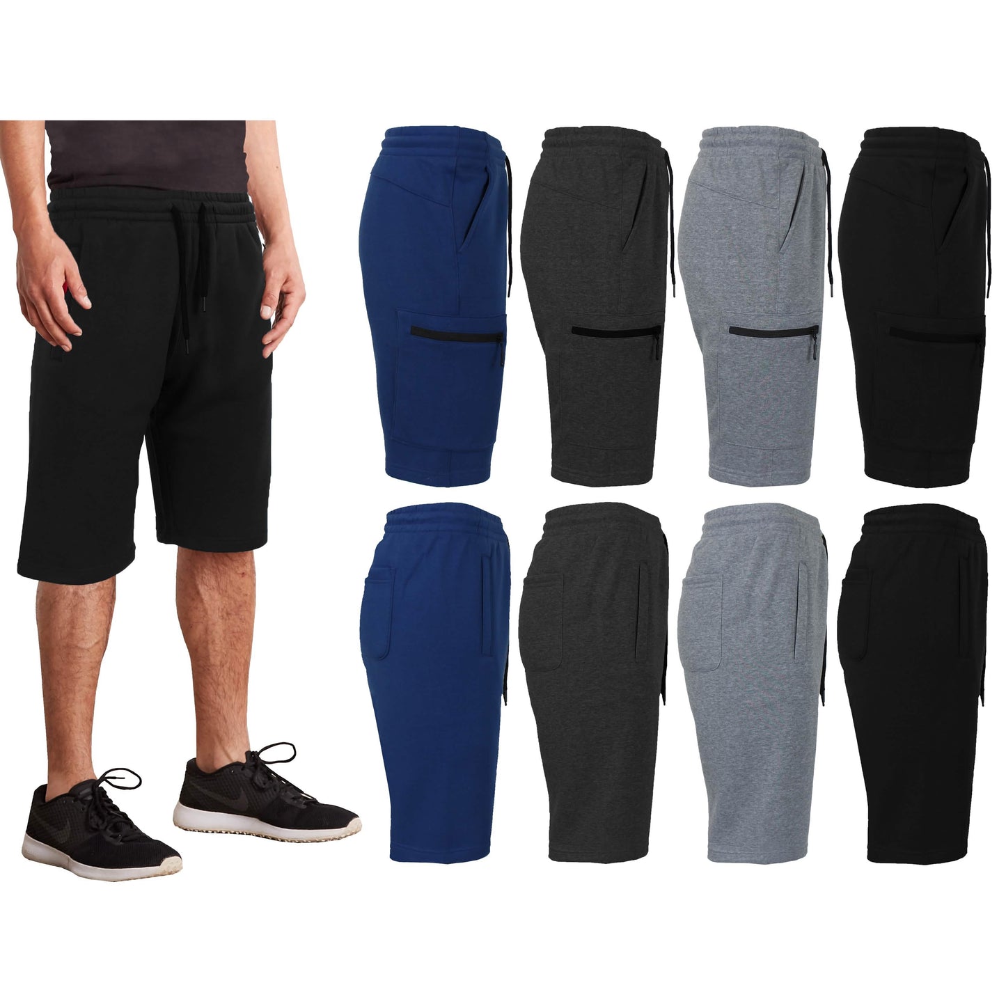 Classic & Cargo Fleece-Lined Jogger Shorts DailySale