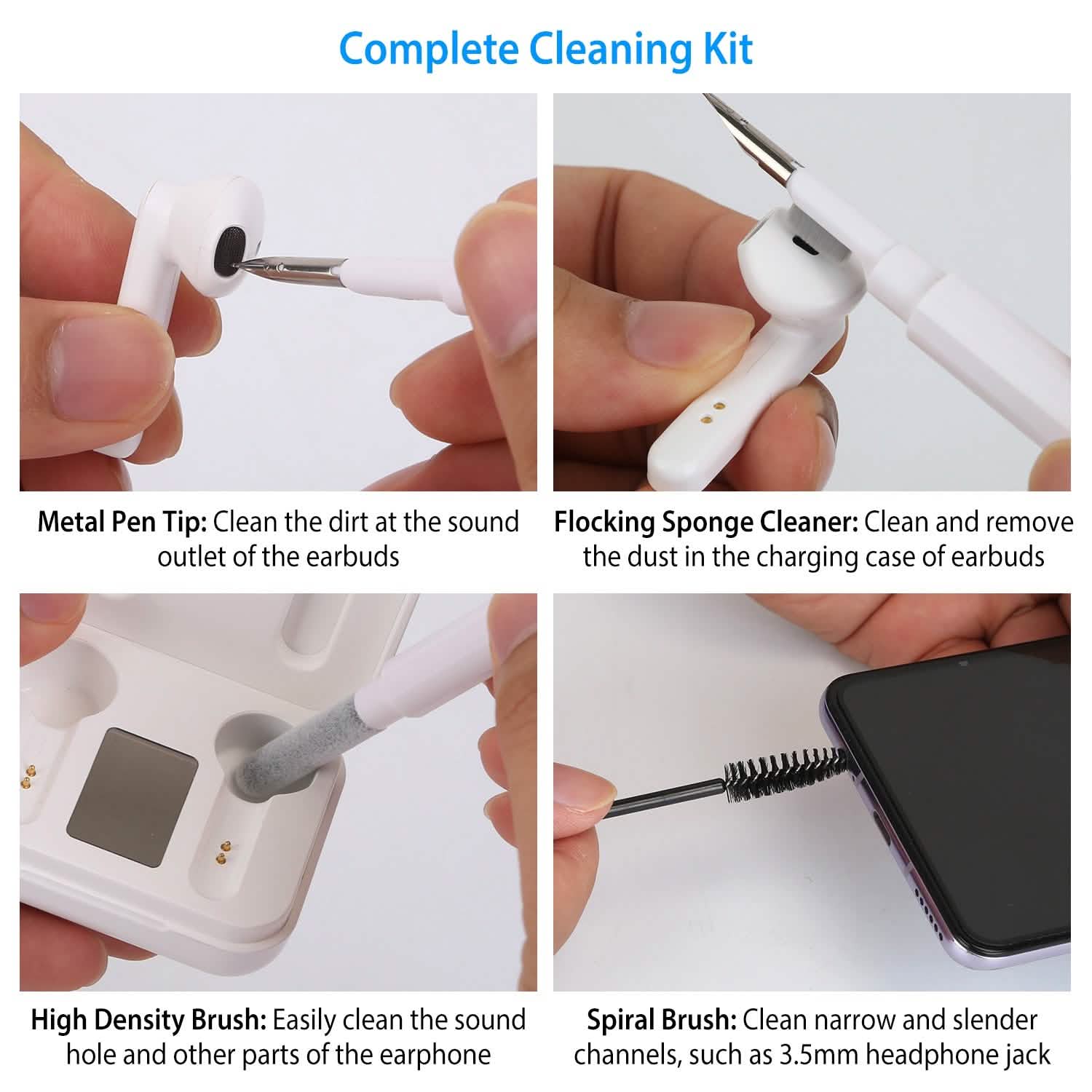 Cleaning Kit For Airpods, Charging Case, Camera, Phone Cleaner Pen Long and Short Fluff Brush DailySale