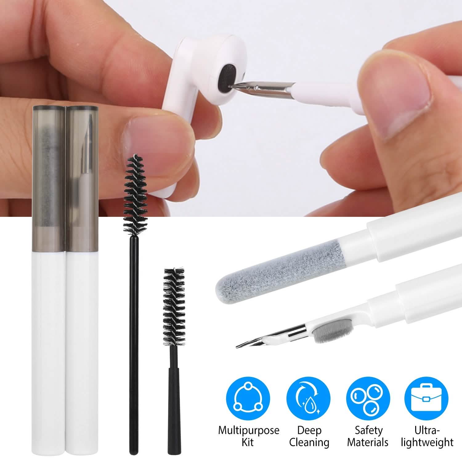 Cleaning Kit For Airpods, Charging Case, Camera, Phone Cleaner Pen Long and Short Fluff Brush DailySale
