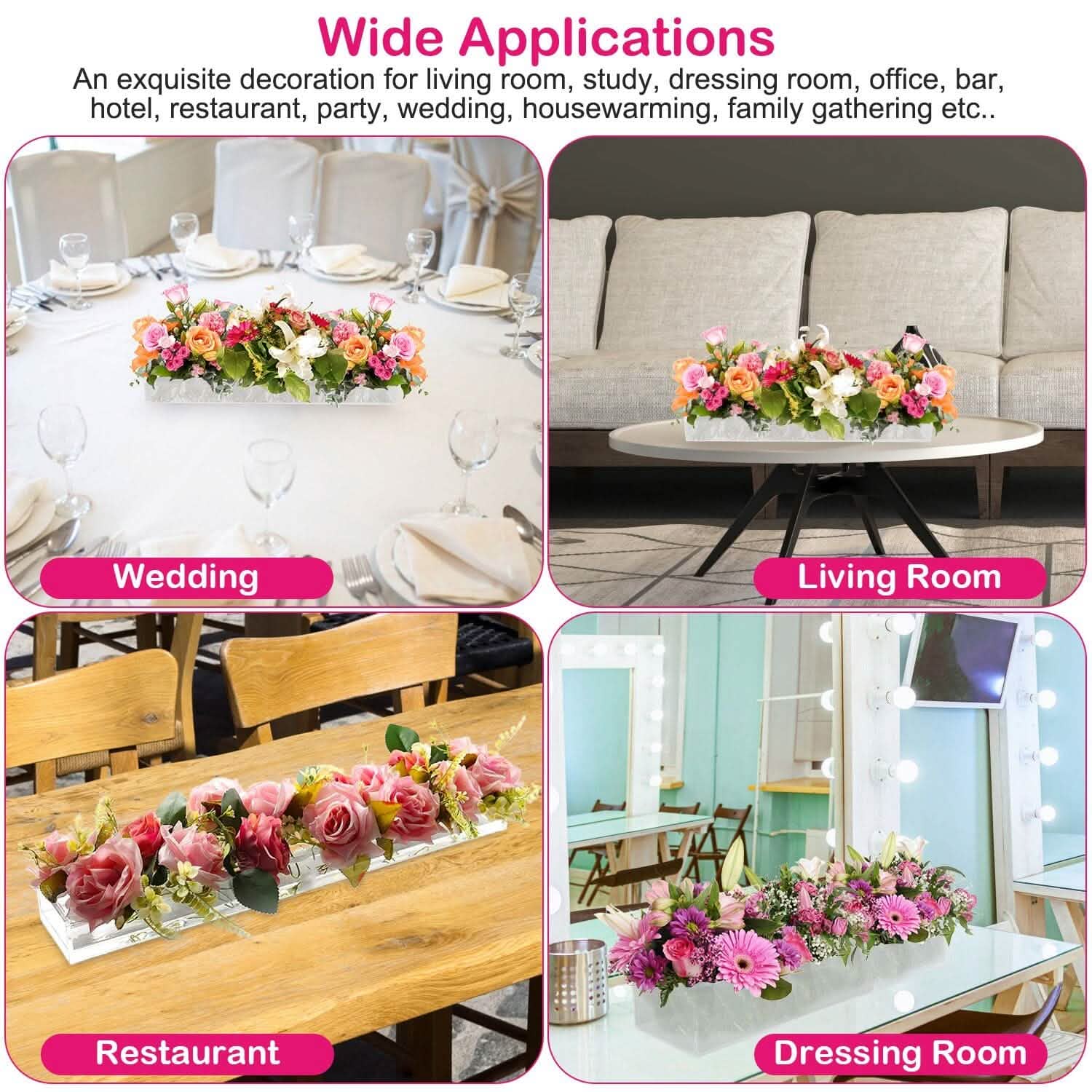 Clear Acrylic Flower Vase for Table Decoration Modern Flower Holder DailySale
