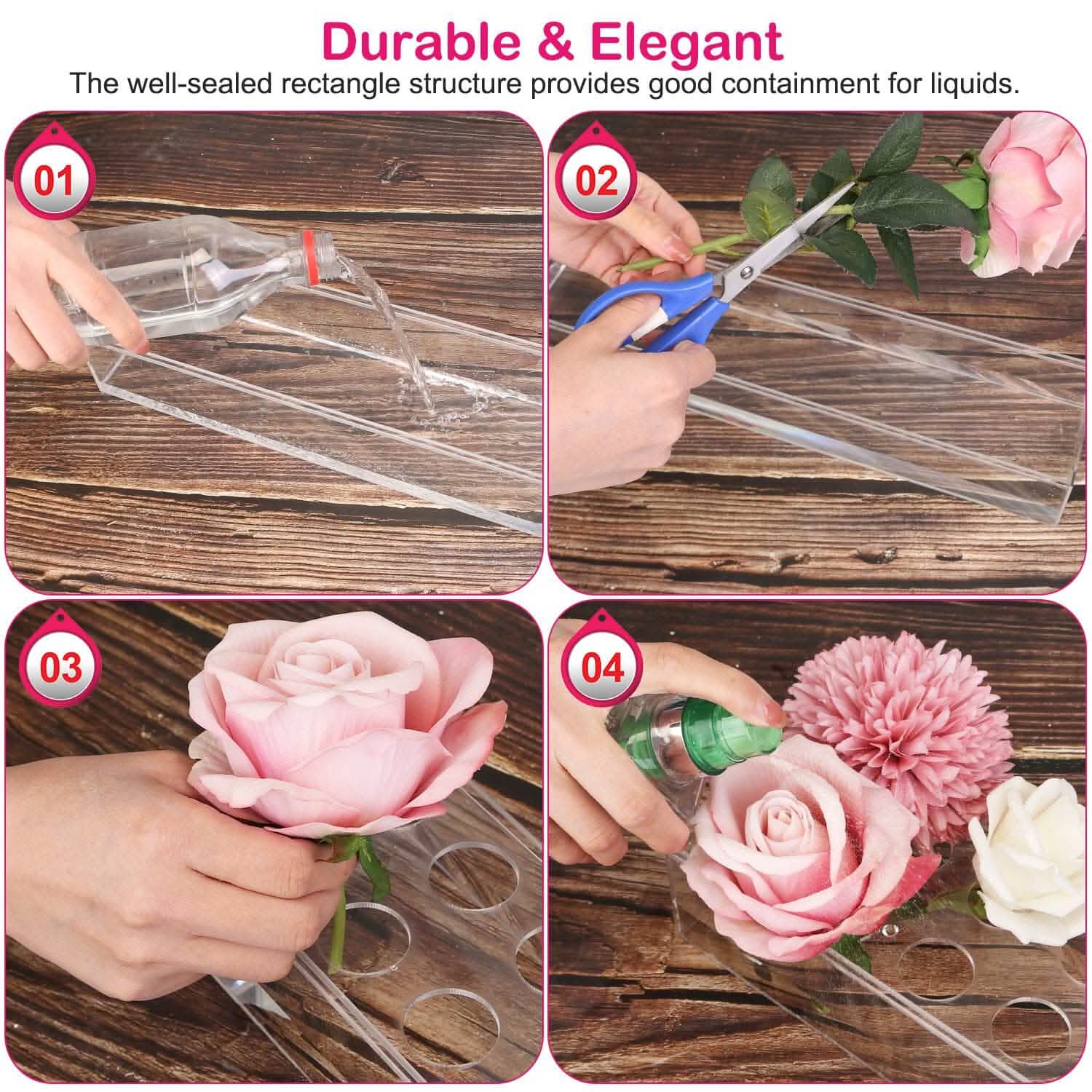 Clear Acrylic Flower Vase for Table Decoration Modern Flower Holder DailySale