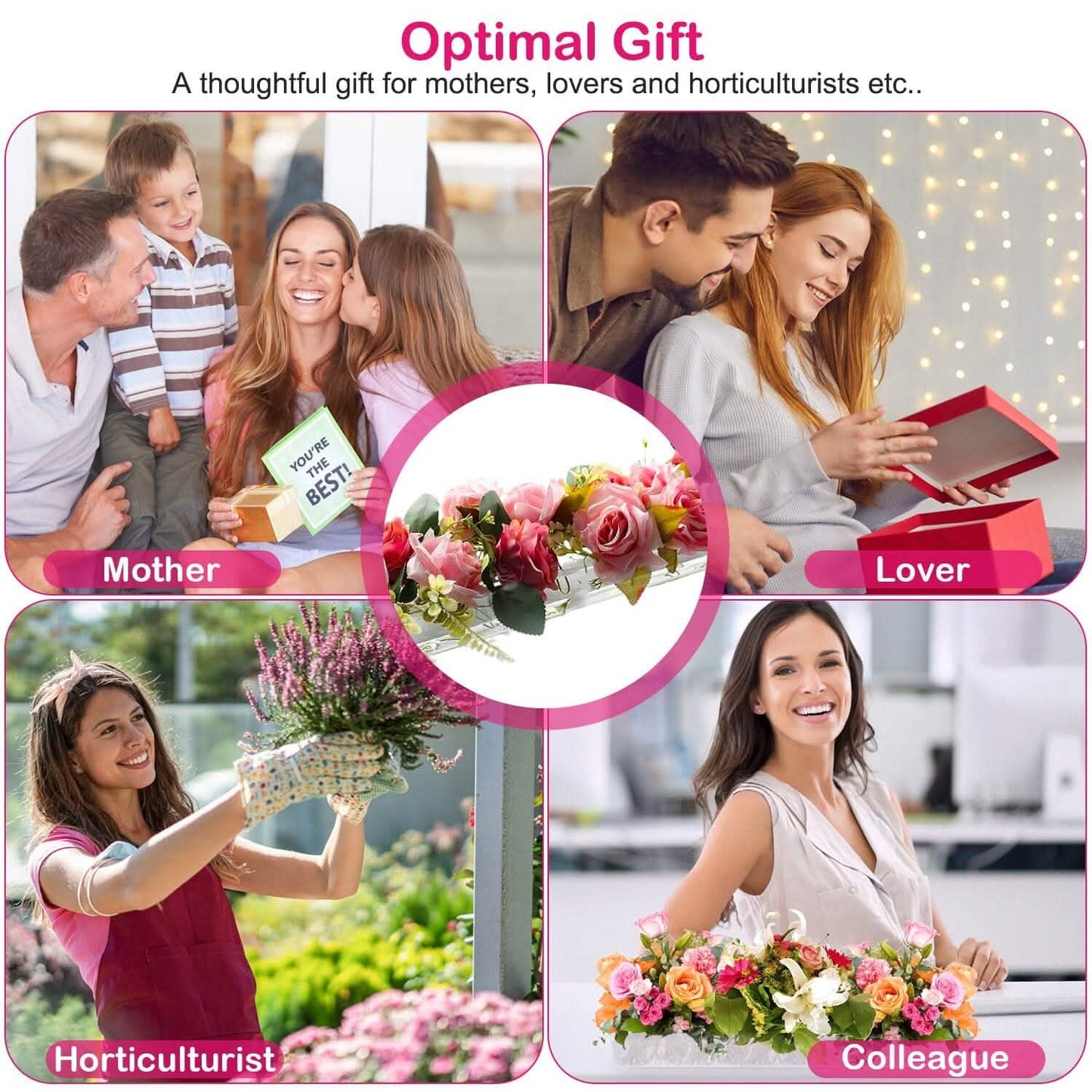 Clear Acrylic Flower Vase for Table Decoration Modern Flower Holder DailySale