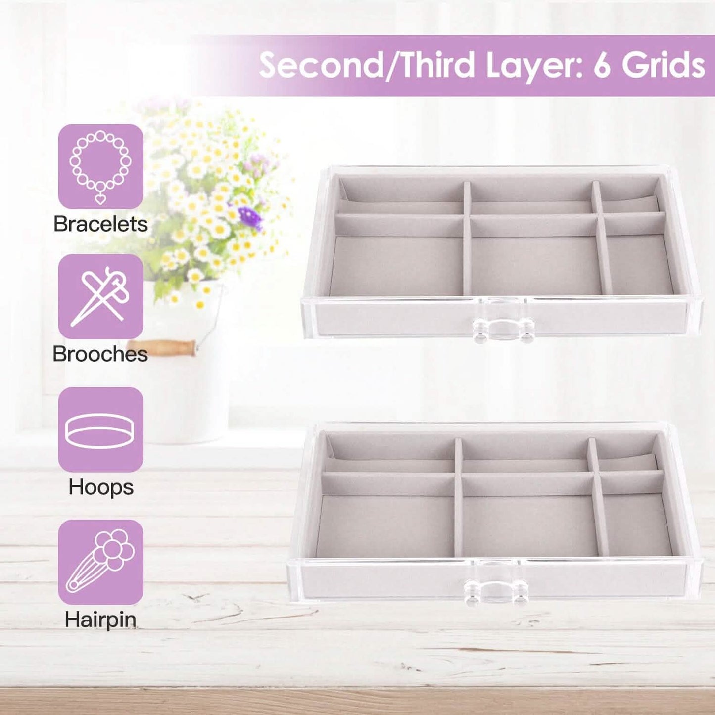 Clear Acrylic Jewelry Box Organizer with 5 Stackable Drawers DailySale