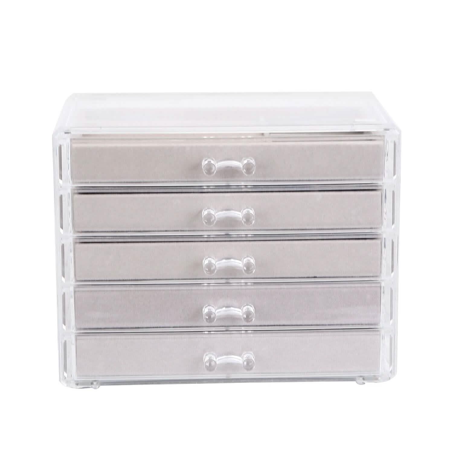 Clear Acrylic Jewelry Box Organizer with 5 Stackable Drawers DailySale