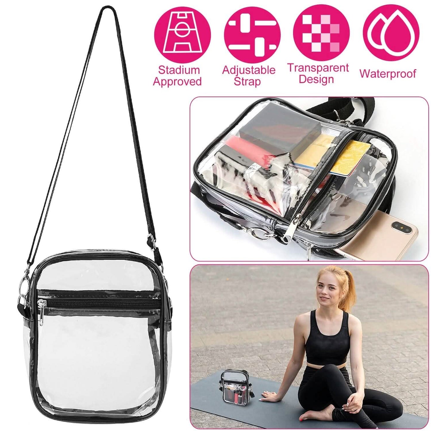 Clear Crossbody Bag Stadium Approved DailySale